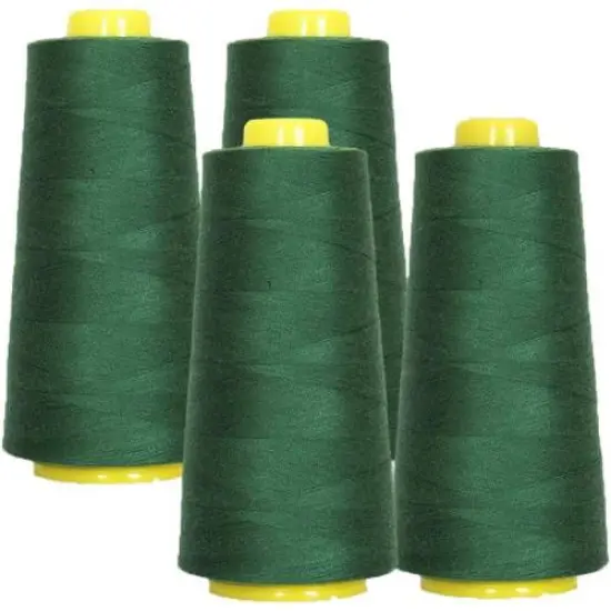 4 Pack of 6000 Yard Hunter Green Spools Sewing Thread All Purpose Ideal for Fabric Projects {1}