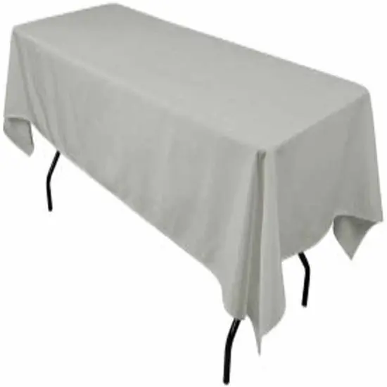 Rectangular Silver Gray Polyester Tablecloth 60&times;144 Inch Stylish D&eacute;cor for Weddings, Parties & Banquets {1}