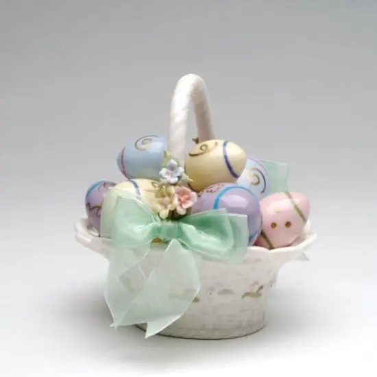 Ceramic Easter Egg Basket Music Box, Home D&eacute;cor, Gift for Her, Gift for Mom, Kitchen D&eacute;cor, Spring D&eacute;cor, Easter D&eacute;cor {3}