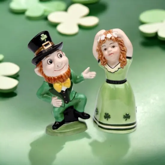 Ceramic Irish Couple Dancing Salt and Pepper Shakers, Home D&eacute;cor, Gift for Her, Gift for Mom, Kitchen D&eacute;cor, Irish Saint Patrick&rsquo;s Day D&eacute;cor {1}