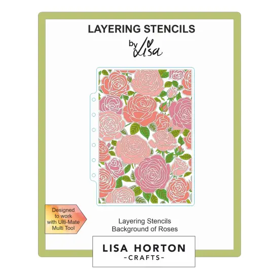 Lisa Horton Crafts Layering Stencils-Background Of Roses {1}