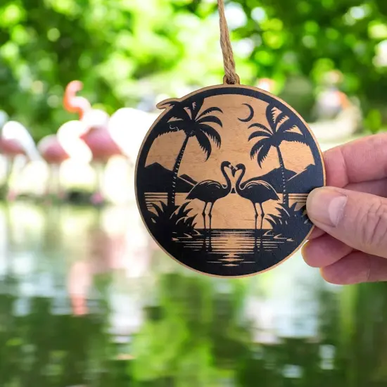 Ornament - Flamingo RAW WOOD {7}