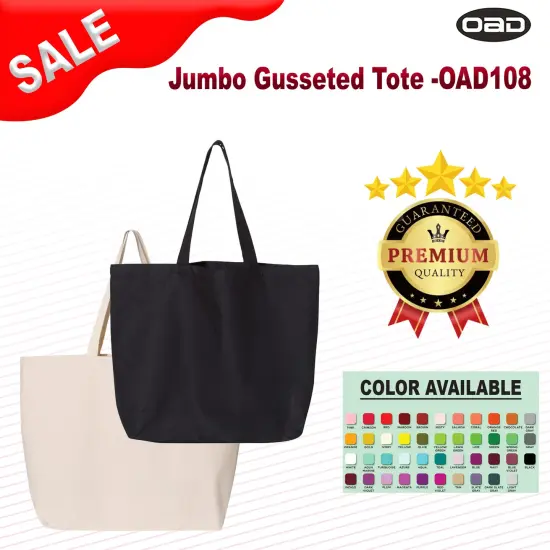 OAD&reg; Jumbo Gusseted Tote NATURAL {2}