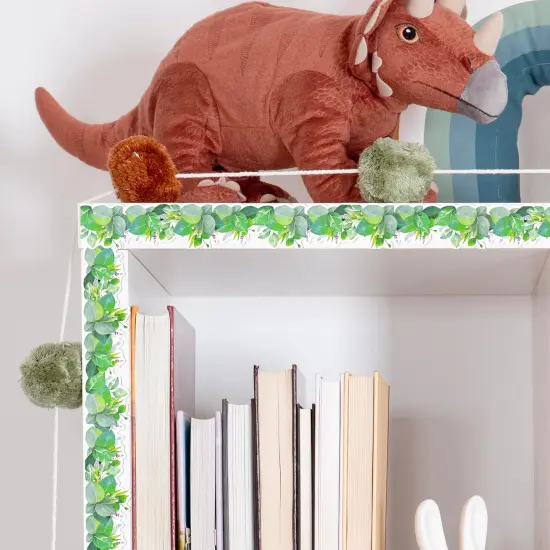 Wrapables 60 Feet Bulletin Board Borders, Adhesive Decorative Trim Stickers, Greenery {6}