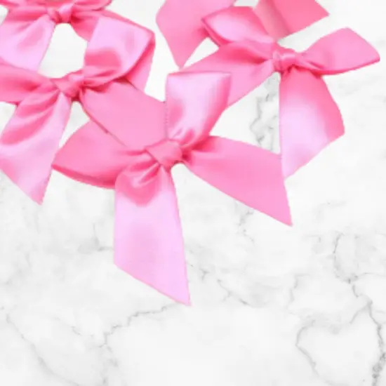 12 Ct Bubble Gum Pink Bow Satin Ribbon {2}