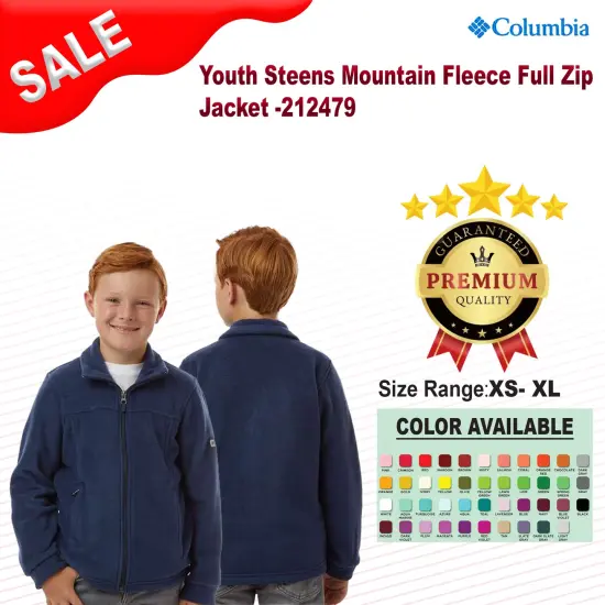 Columbia&reg; Youth Steens Mountain II Fleece Full Zip Jacket Black {2}