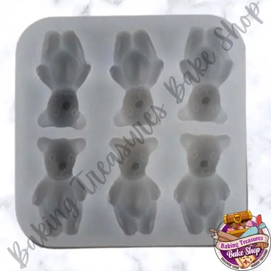 Stuffed Teddy 6 Cavity Silicone Mold {2}