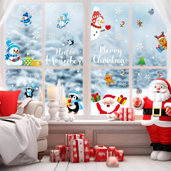 160PCS Christmas Winter Thanksgiving Window Clings {3}
