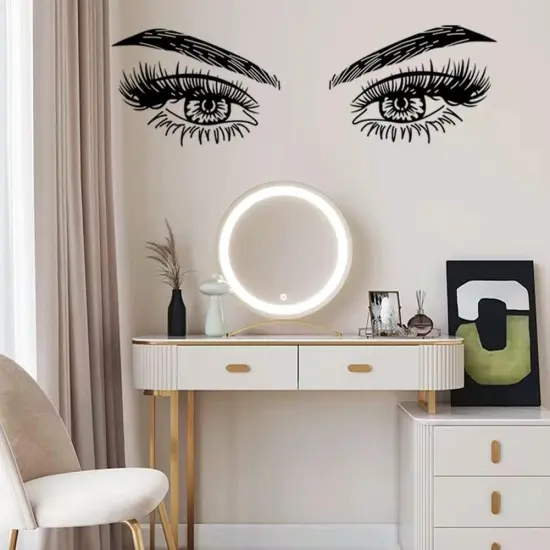 Stickers Quotes Vinyl Eyes Eyelash Wall Decals {3}