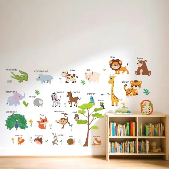 Large Animals Learning Educational Wall Stickers Kids {2}