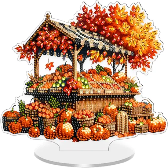 Halloween Pumpkin Tabletop Diamond Art Kits {1}