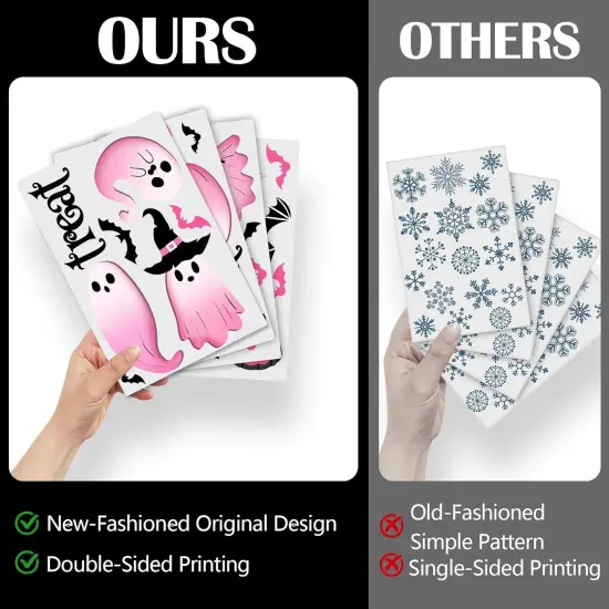 Halloween Spooky Pink Ghost Window Clings 4 Sheets {5}