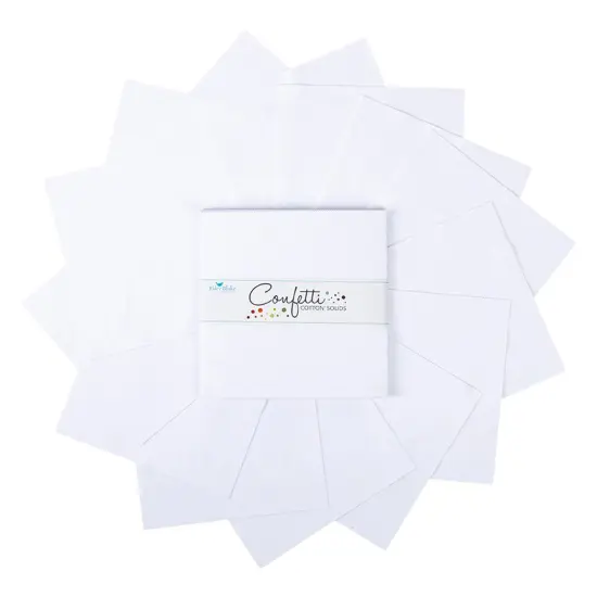 Confetti Cotton 10" Square Pack (Layer Cake / 10" Stacker) in Bright White byfor Riley Blake (10-120-BWHITE-42) {3}