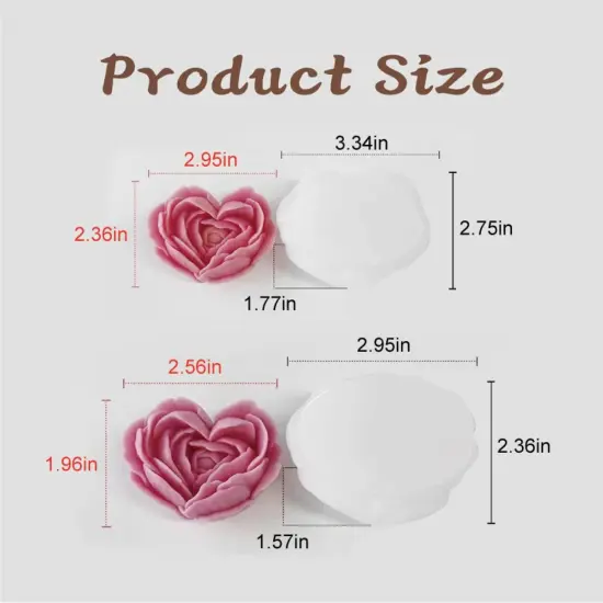 2Pack Heart Candle Mold, Heart Rose Silicone Molds {2}