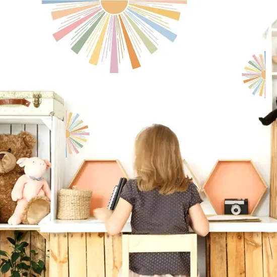 Half Sun Wall Decal Boho Sun Wall Stickers - Boho Sun {3}