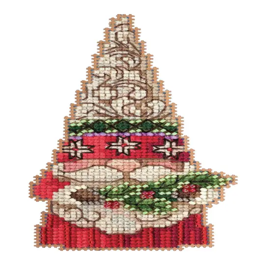 Mill Hill/Jim Shore Counted Cross Stitch Kit 2.5"X5"-Gnome Holding Holly {1}