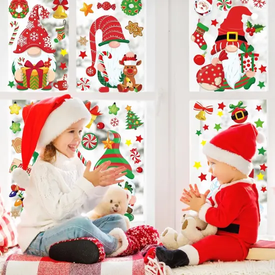 204Pcs Fall Halloween Christmas Window Clings {4}