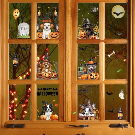 6pcs Halloween Pet Dog Window Clings {3}
