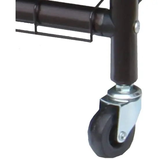 Bronze-Black Polyester 3-Bag Laundry Sorter Hamper with Adjustable Hanging Bar and Casters {3}