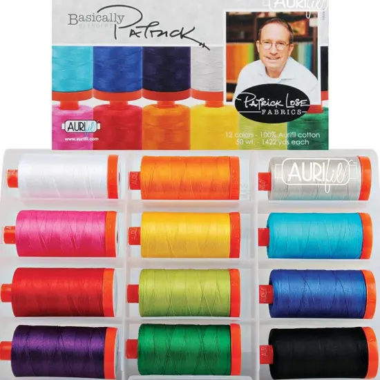Aurifil Basically Patrick Thread Set by Patrick Lose | (12 50wt Cotton Large Spools.) {1}