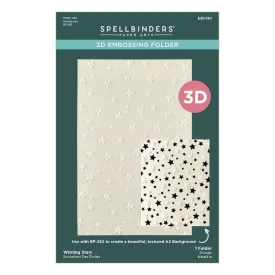 Spellbinders 3D Embossing Folder Little Smiles Collection-Wishing Stars {1}
