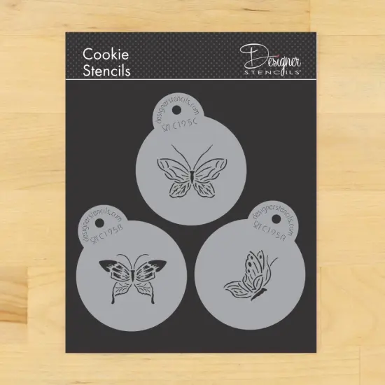 Small Butterfly Cookie Stencils | C195 by Designer Stencils | Cookie Stencils for Royal Icing, Airbrush, Dusting Powder | {1}