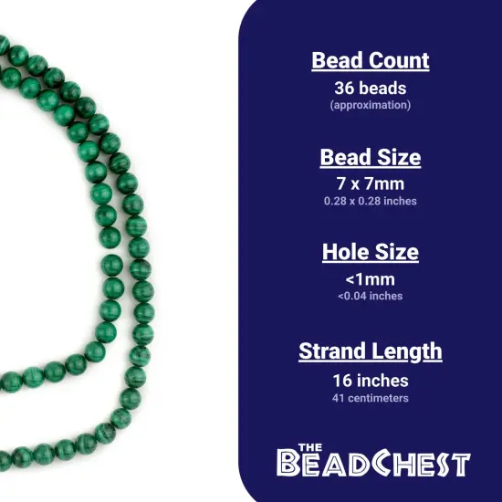 The Bead Chest Round Malachite Beads (7mm) {4}