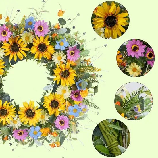 Spring Sunflower Wreaths for Front Door {3}
