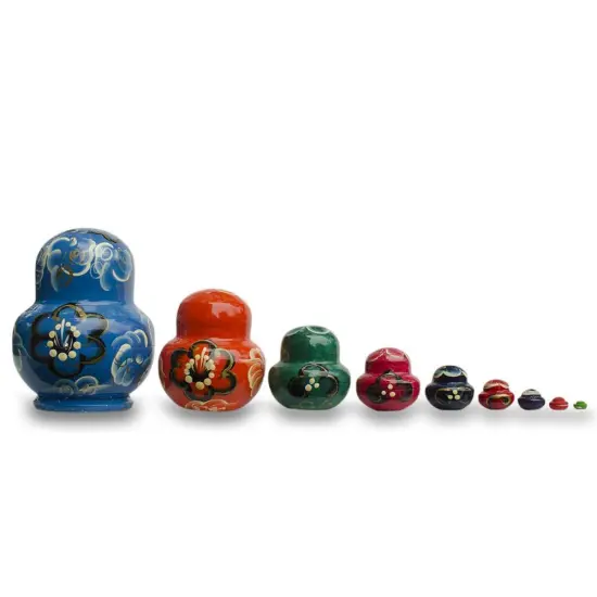 Set of 9 Rainbow Collection Blue Nesting Dolls4.75 Inches {3}