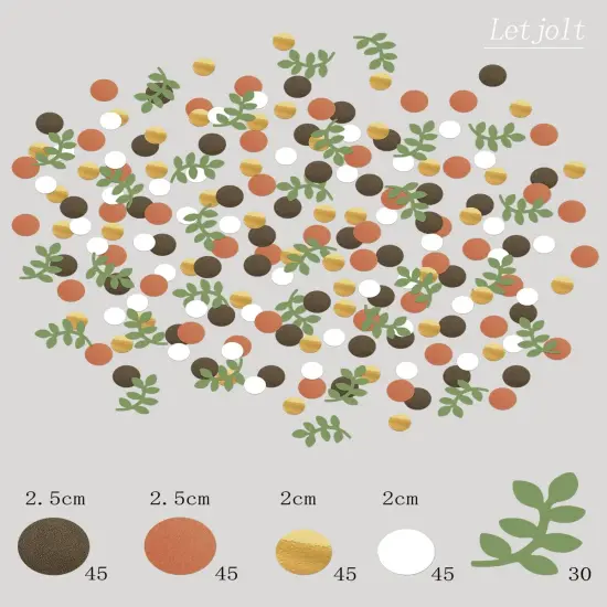 Baby Shower Confetti Glitter Table Decoration Greenery Golden Eucalyptus Jungle Safari Theme Scatter Tropical Rain Forest Woodland Party Bridal Shower Wedding Decor Supplies 210Pcs {5}