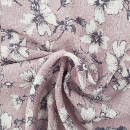 1 Yard Rose Dust Rayon Crinkle Fabric Featuring Delicate Pleated Texture for Elegant Dresses Soft Blouses and Skirts 50/52 Inch Width {1}