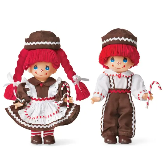 Collections Etc Precious Moments Gingerbread Raggedy Ann & Andy Collectible Dolls {5}