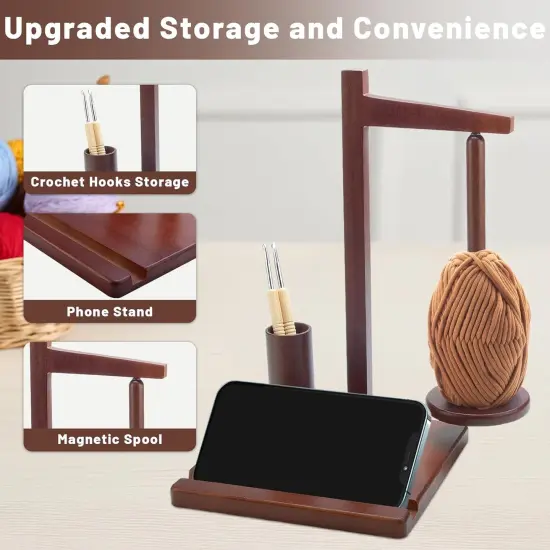 Wooden Yarn Holder for Crocheting {3}