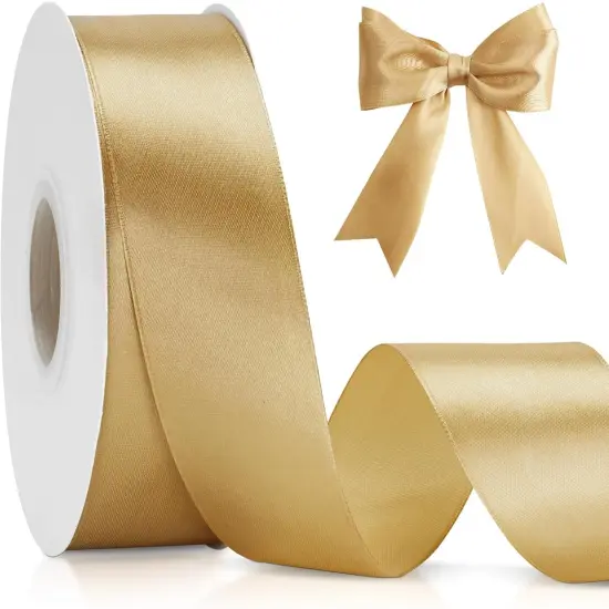 Champagne Gold Satin Ribbon - 1 1/2 inch x 50 Yards {1}