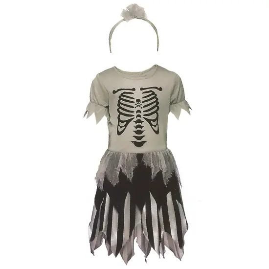 Northlight Gray Pirate Skeleton Girl's Children's Halloween Costume - Medium {5}
