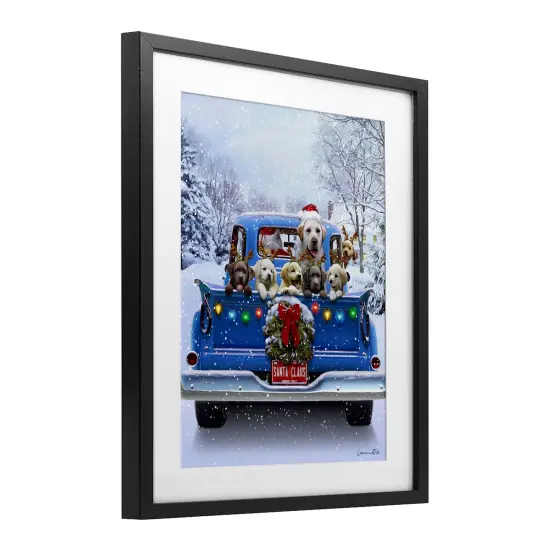 Stupell Industries Christmas Tailgate Dog Truck Framed Print Under Glass, design by Chris Consani {3}