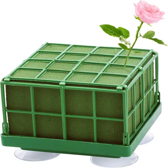 8 Pack Square Floral Foam Cage - Floral Foam Blocks with Suction Cup {3}