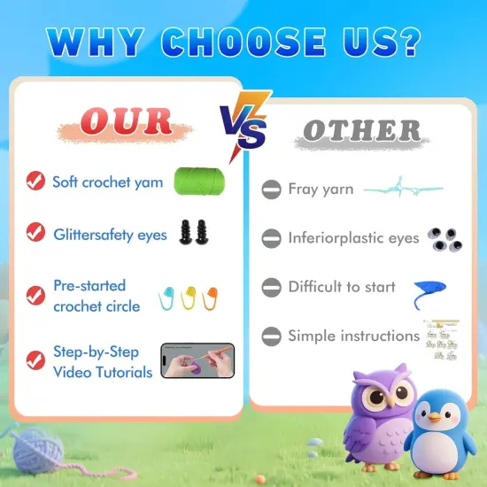 Animal Knitting Crochet Kit for Beginners {5}