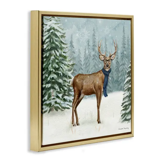 Stupell Industries Christmas Critters Reindeer Floating Frame By Danielle Murray {3}