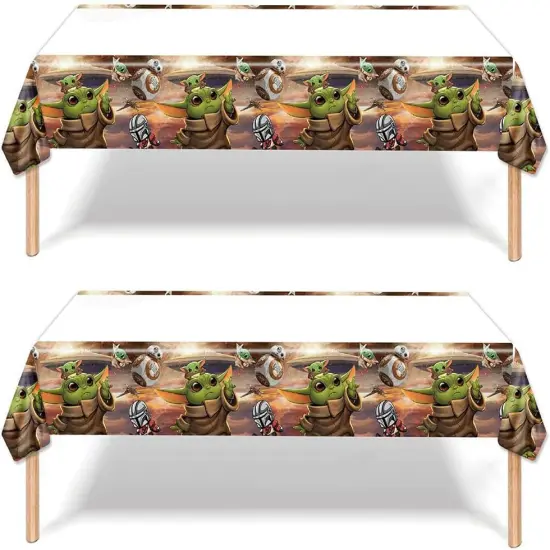 2pcs Baby Yoda Tablecloth Disposable Tablecover {1}