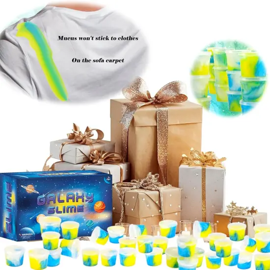 120 Pack Mini Bulk Galaxy Slime Kit {5}
