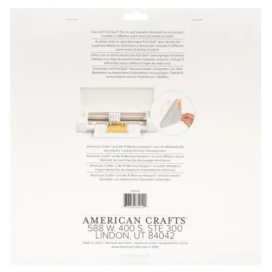 We R Foil Quill 12"X12" Foil Sheets 15/Pkg-Flamingo-3 Each Of 5 Colors {4}