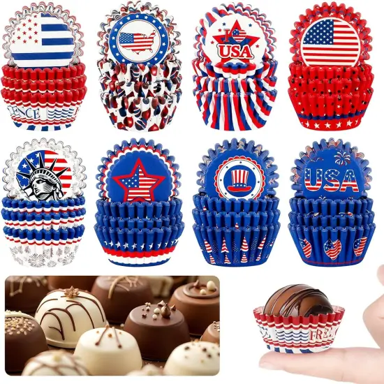 800pcs 4th of July Mini Cupcake Liners Independence Day(Multicolor) {1}