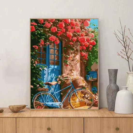Paint by Numbers for Home Wall Art Decor-Flowers and Bicycles {5}