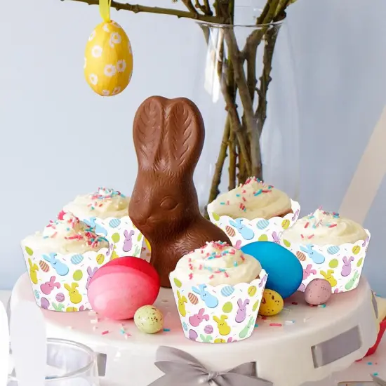 100Pcs Easter Paper Baking Cups Easter Egg Bunny Cupcake Wrappers Scalloped Edge Cupcake Muffin Cases for Easter Spring Birthday Party {4}