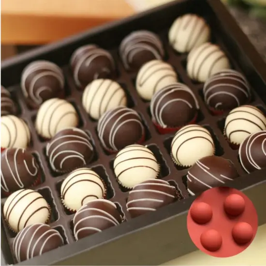 Mini 24-Cavity Semi Sphere Silicone Mold, Baking Mold for Making Chocolate, Cake, Jelly, Dome Mousse {3}