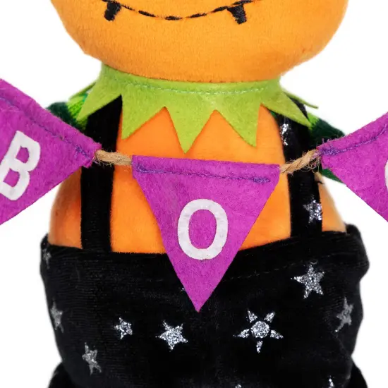 Northlight Jack O Lantern Halloween Decoration with Boo Banner- 14" Multi {6}