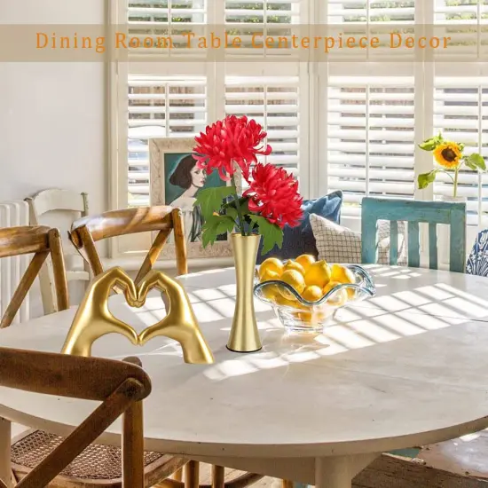 Gold Decor for Living Room Bedroom Bookshelf Coffe Table, Love Finger Aesthetic Statues Boho Wedding Accents Decorations, Knick Knacks Home Decor for Shelves {4}