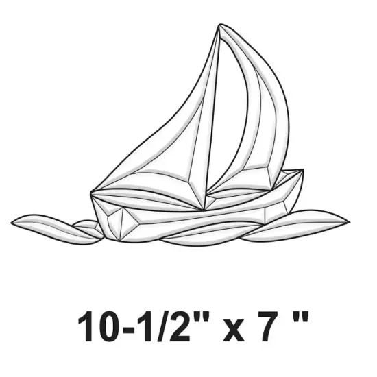 10-1/2" x 7" Exquisite Clear Glass Sailboat Bevel Cluster EC812 {2}