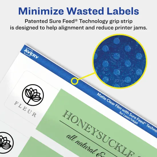 Avery Matte Clear Labels,1-1/2" x 7-1/2" Rectangle {4}